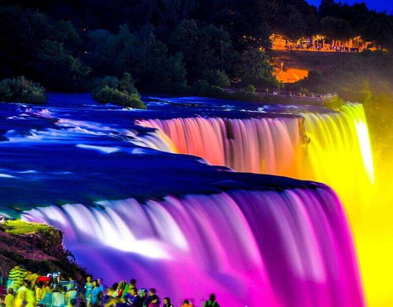 From Toronto: Niagara Falls Tour with Journey & Dinner - Illumination Tower: where the falls turn into winter light