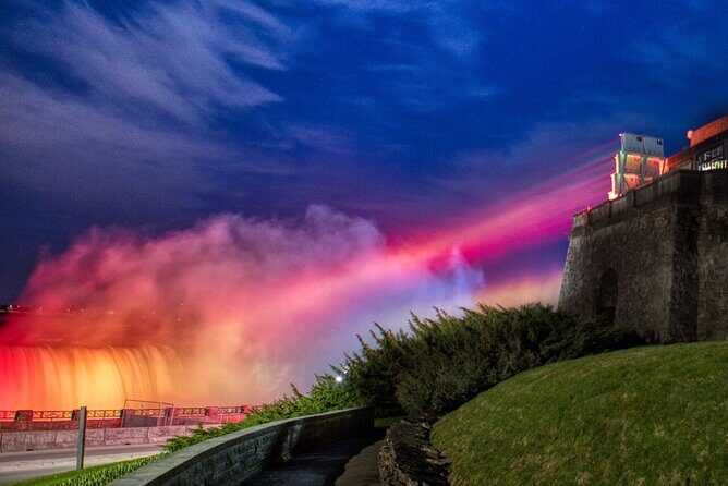 Niagara Falls Evening Tour with Boat, Dinner & Illumination Tower - Niagara City Cruises boat time: you get mist, a poncho, and real perspective