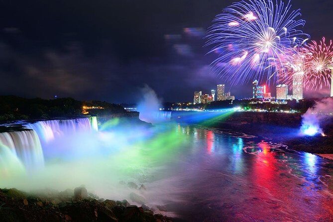 Niagara Falls Evening Tour with Boat, Journey, Dinner & Fireworks - The Hornblower boat cruise: the best way to feel the falls up close (in season)
