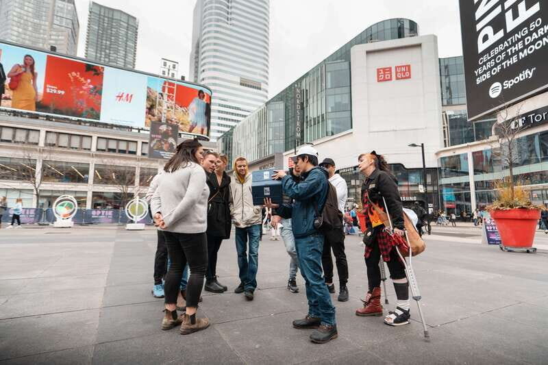 Toronto: Hollywood North Experience Film & TV Tour - CN Tower outside: when one skyline becomes many cities