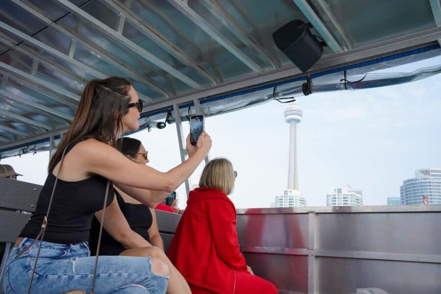 Toronto: Premium Driving Tour with Tower and Harbour Cruise - CN Tower: glass elevator, outdoor terrace at 342m, and the glass floor
